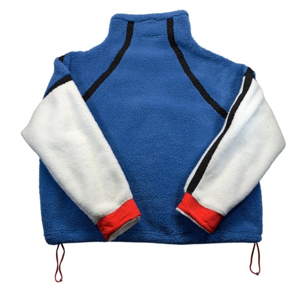 Retro Ski Colorblock Sherpa Pullover Womens XL 1/4 Zip Fleece Apres Winter - Picture 2 of 5